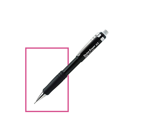 stylo devant cadre rose